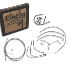 Burly Control Kabel Kit für FLHR/C mit ABS 14-16 Stainless Steel für 14 Zoll Lenker