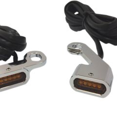 Lenkerblinker LED für 09-17 FLHT / FLHR / FLTR / FLHX und 15-21 Softail mit Kupplungszug in Chromn mit amber lens