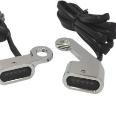 Lenkerblinker LED für 09-17 FLHT / FLHR / FLTR / FLHX und 15-21 Softail mit Kupplungszug in Chromn mit smoke lens