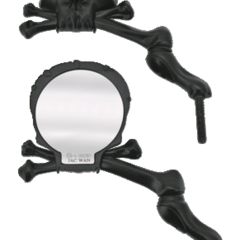 Diese Skull-Mania Spiege schwarz,l werden im Satz angeboten und zeichnen sich durch eine Gelenkaufnahme im Schaft aus um den Spiegelkopf ausrichten zu können .