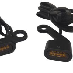 Lenkerblinker LED für 09-17 FLHT / FLHR / FLTR / FLHX und 15-21 Softail mit Kupplungszug in schwarz mit amber lens