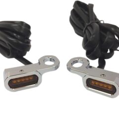 Lenkerblinker LED für Softail 00-14 und Dyna 99-17 und 96-03 XL in Chrom mit amber lens